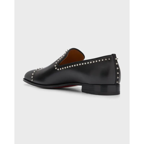 Christian Louboutin Dandy Cloo Flat Black Calf Leather Spike Dress Loafer 42 9